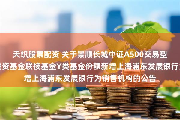 天织股票配资 关于景顺长城中证A500交易型开放式指数证券投资基金联接基金Y类基金份额新增上海浦东发展银行为销售机构的公告