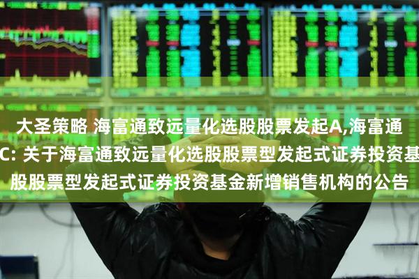大圣策略 海富通致远量化选股股票发起A,海富通致远量化选股股票发起C: 关于海富通致远量化选股股票型发起式证券投资基金新增销售机构的公告