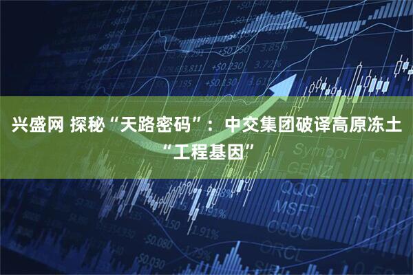 兴盛网 探秘“天路密码”：中交集团破译高原冻土“工程基因”