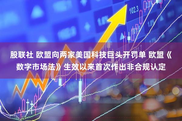 股联社 欧盟向两家美国科技巨头开罚单 欧盟《数字市场法》生效以来首次作出非合规认定